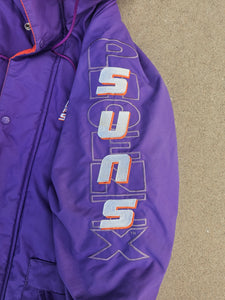 Vintage Mens Starter Phoenix Suns Hooded Zip/Button Up Jacket Size Medium-Purple
