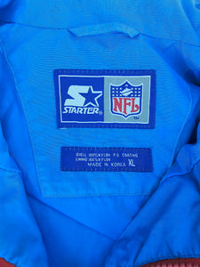 Vintage Mens Starter Houston Oilers Button/Zip Up Jacket Size XL-Blue