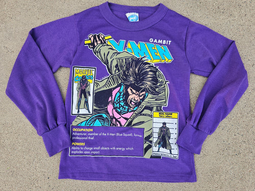 Vintage Youth PCA 1993 X-men Gambit Long Sleeve Shirt Size (8-10)Purple