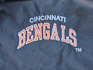 Vintage Mens Starter Cincinnati Bengals Button/Zip Up Hooded Jacket Size Medium-Black