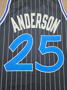 Rare Vintage Mens Champion Orlando Magic Nick Anderson Pinstripe Jersey Size 44-Black