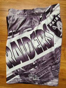 Vintage Mens Chalk Line Los Angeles/Oakland/Las Vegas Raiders Fanimation Sweat Shorts Size Small-Black