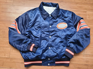 Vintage Mens Shain Chicago Bears Button Up Jacket Size Large-Navy